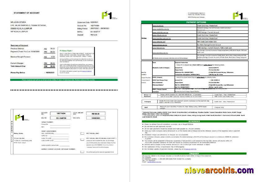 Malaysia Packet 1 Network excel pdf
